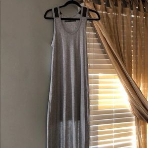 Enza Costa gray raserback maxi dress